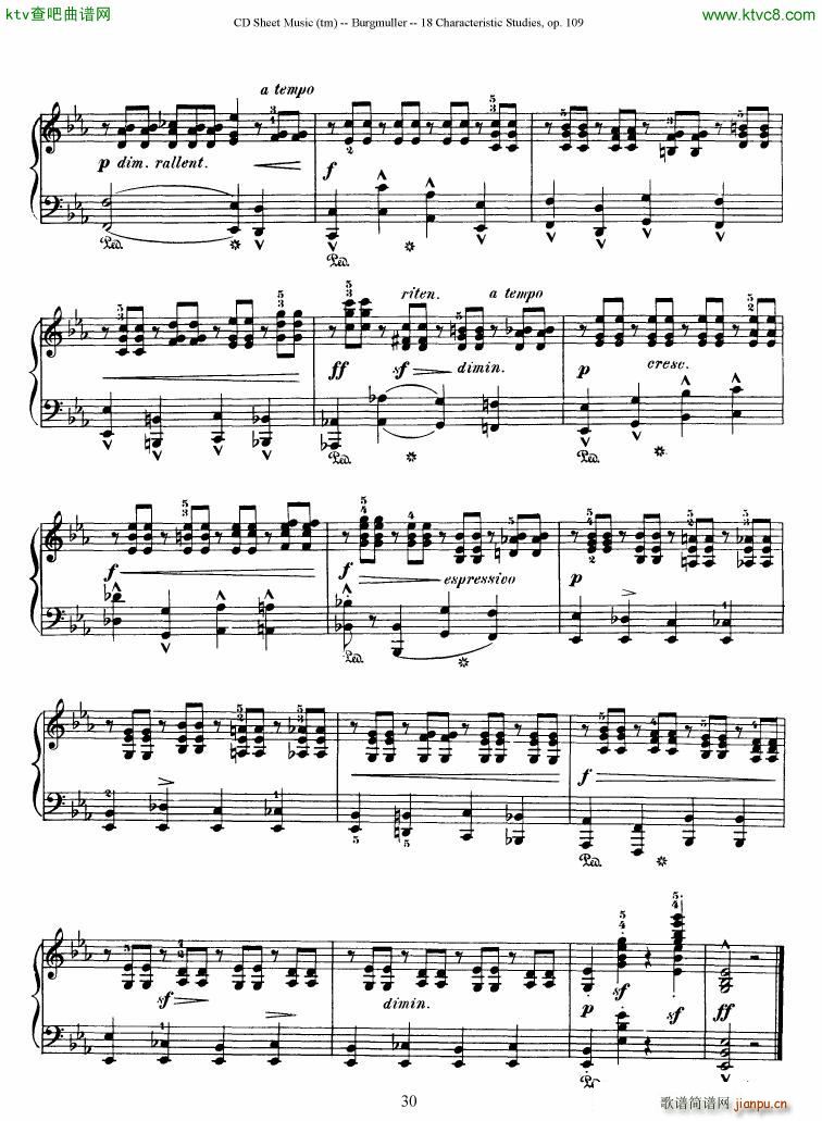 Burgmuller 18 characteristic studies op109(V)30
