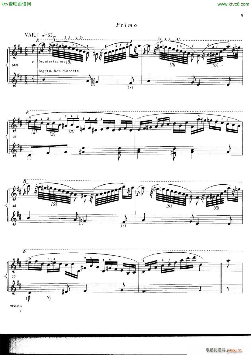 Chopin ekier variations in D(V)7