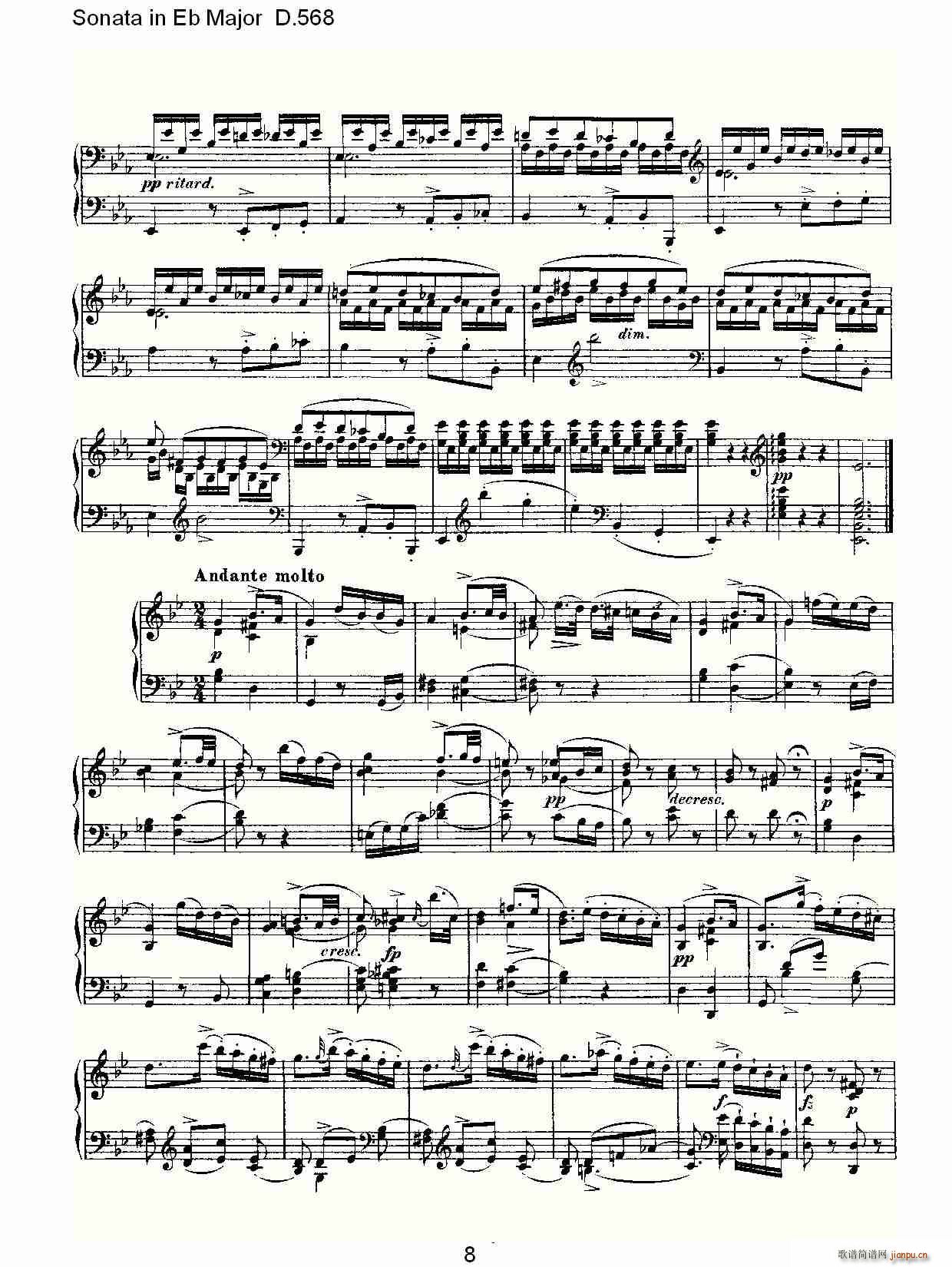 Sonata in Eb Major D.568(ʮּ)8