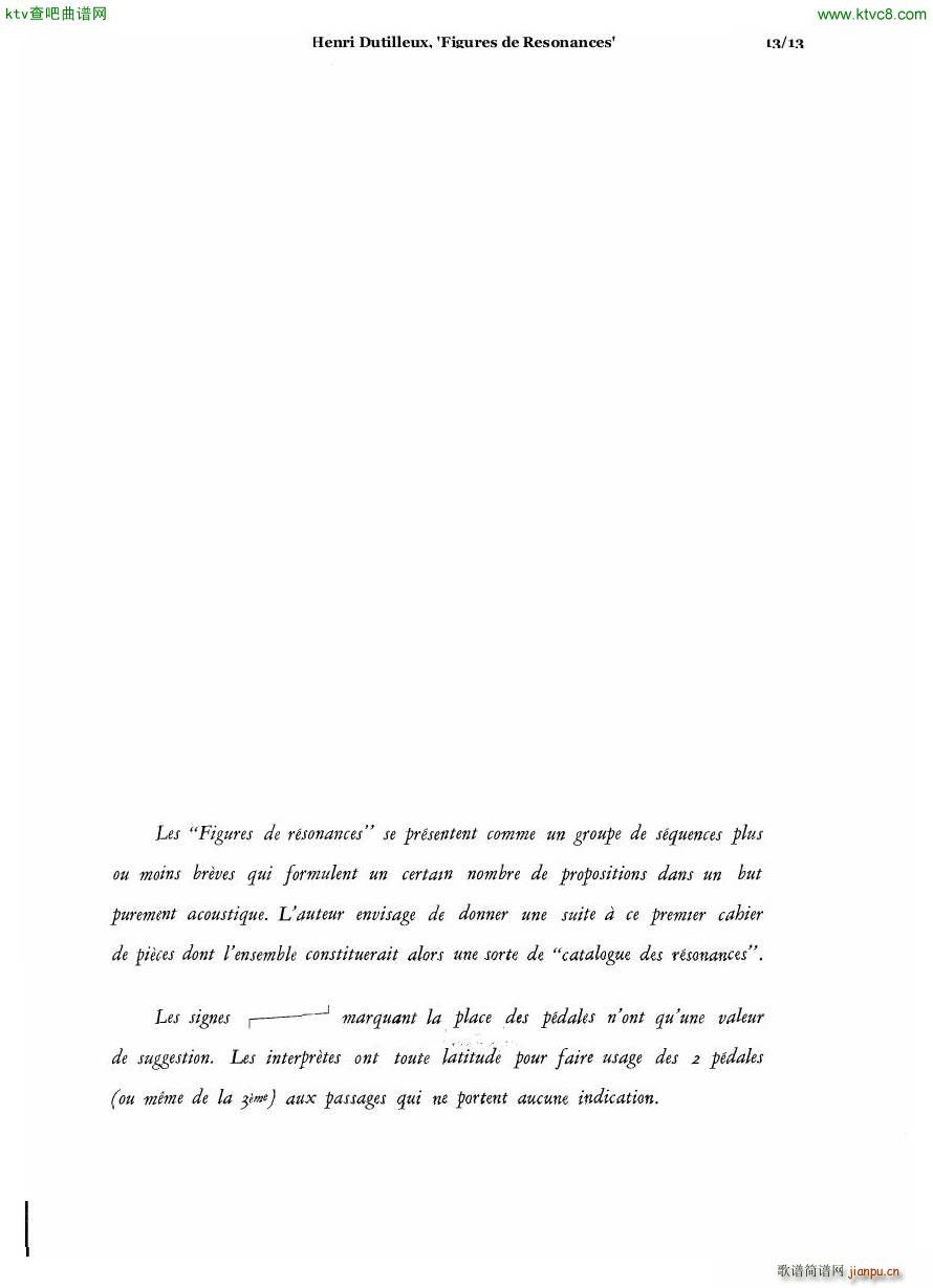 Dutilleux Figures de Rsonances for Two Pianos(V)6
