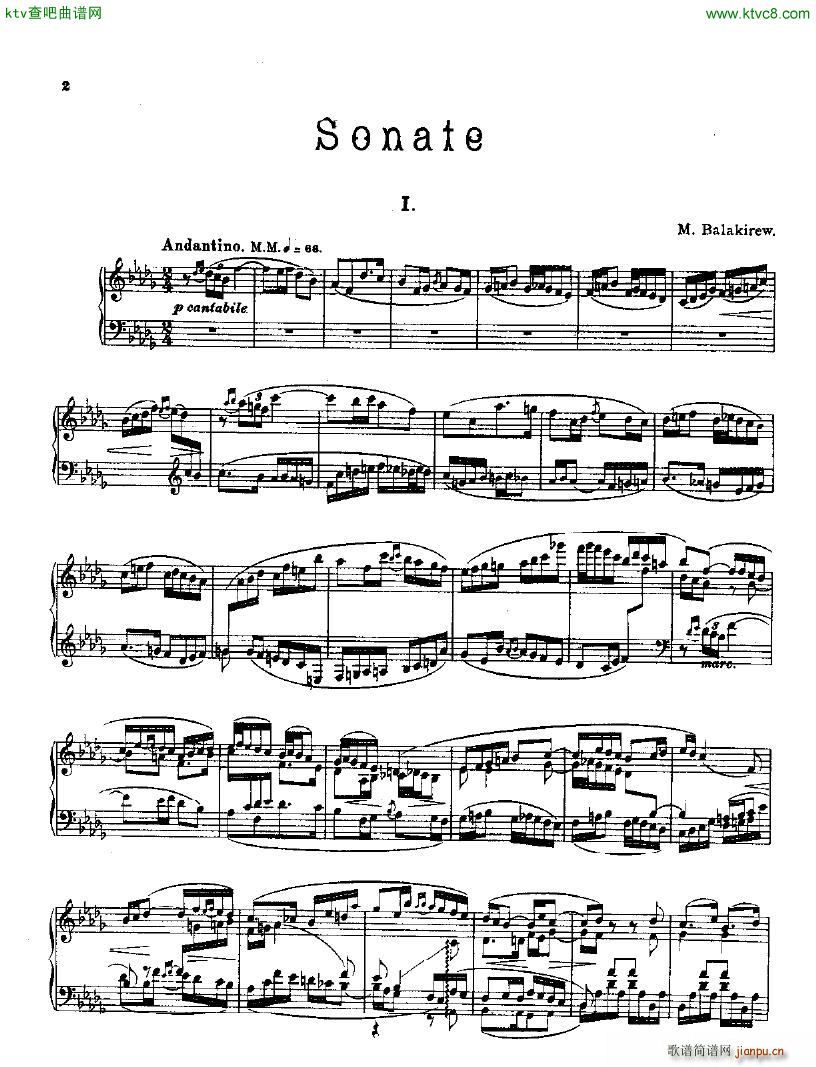 Balakirev Piano Sonata In B Flat Minor(V)1