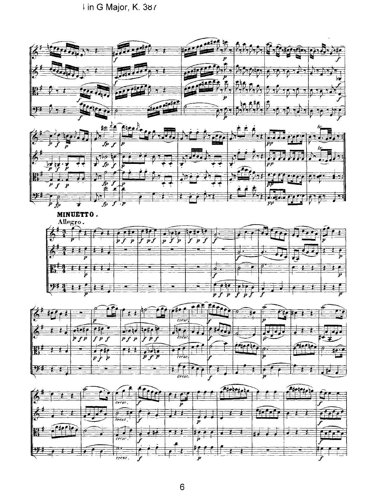 Mozart Quartet No 14 in G Major K 387(V)6