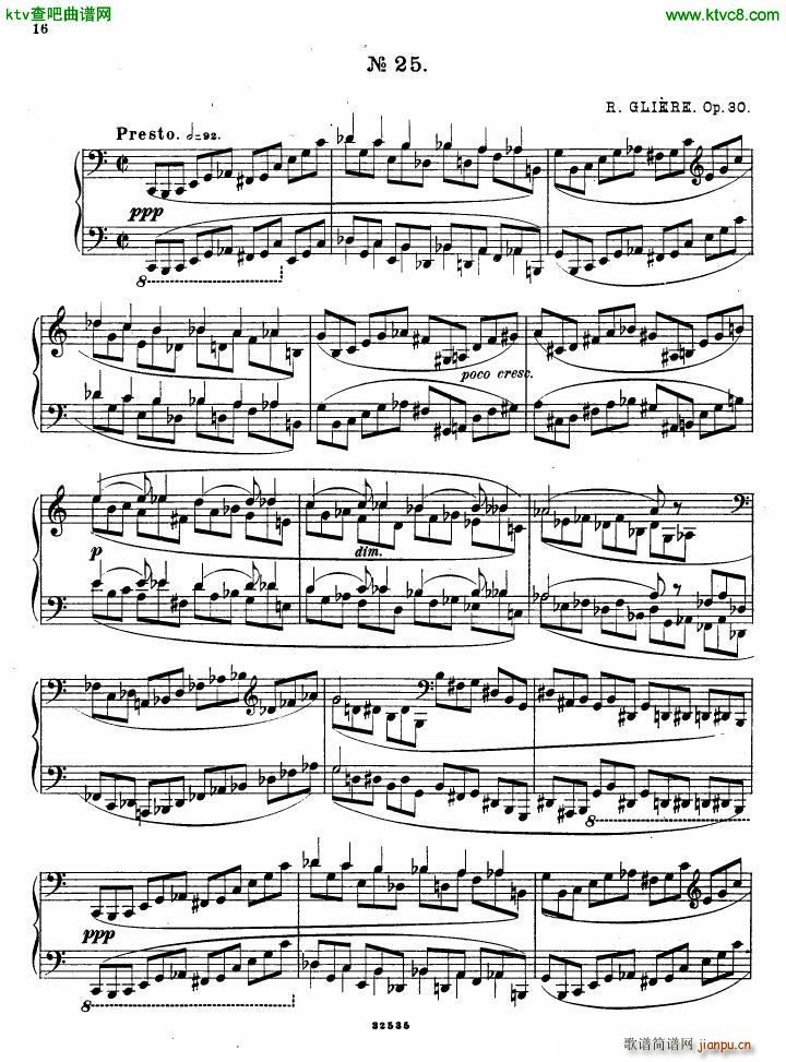 Gliere 25 Preludes op30 Book5(V)14