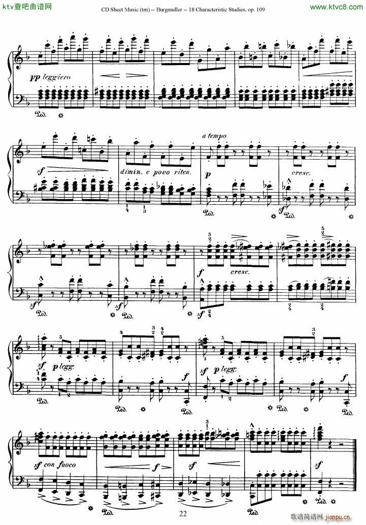Burgmuller 18 characteristic studies op109(V)22