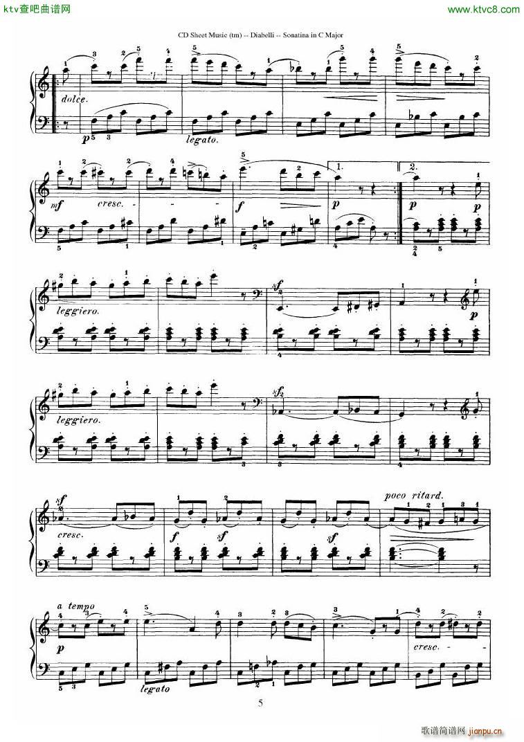 Diabelli Sonatinas Op 151 No 1 4 23P(V)22