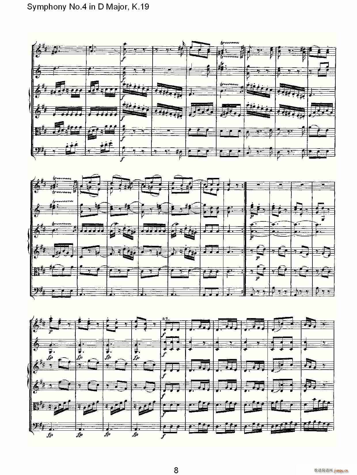 Symphony No.4 in D Major, K.19(ʮּ)8