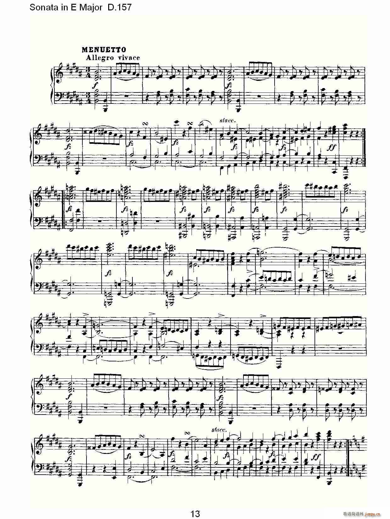Sonata in E Major D.157(ʮּ)13