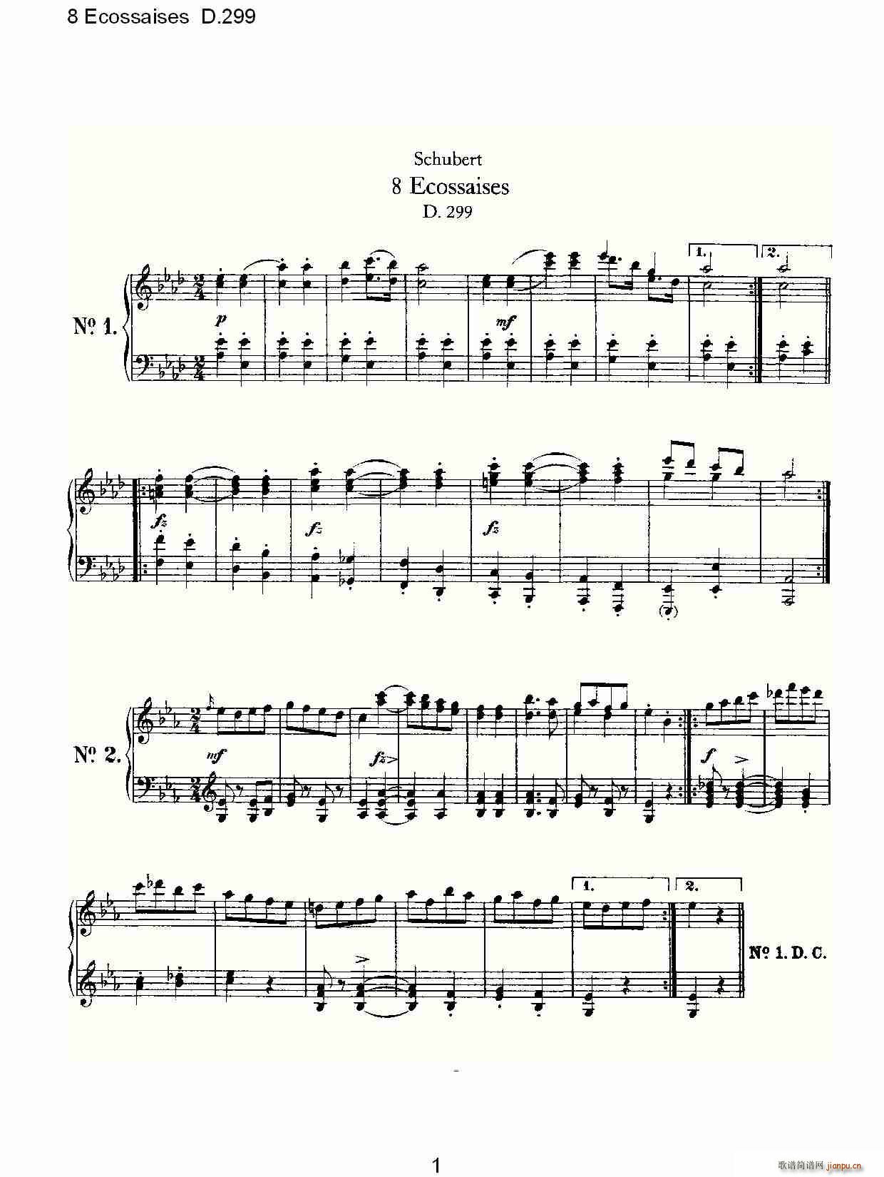 8 Ecossaises D.299(ʮּ)1