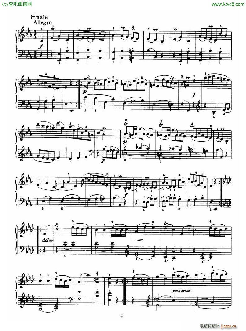 Haydn Piano Sonata No 38 In Eb(V)9