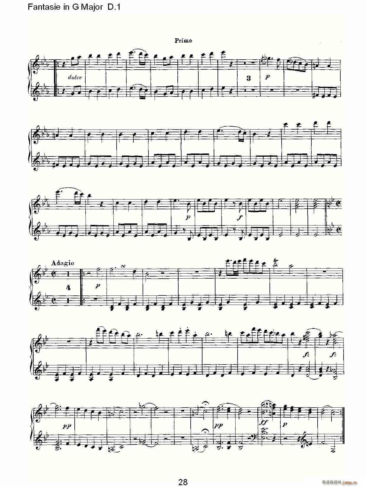 Fantasie in G Major D.1(ʮּ)28