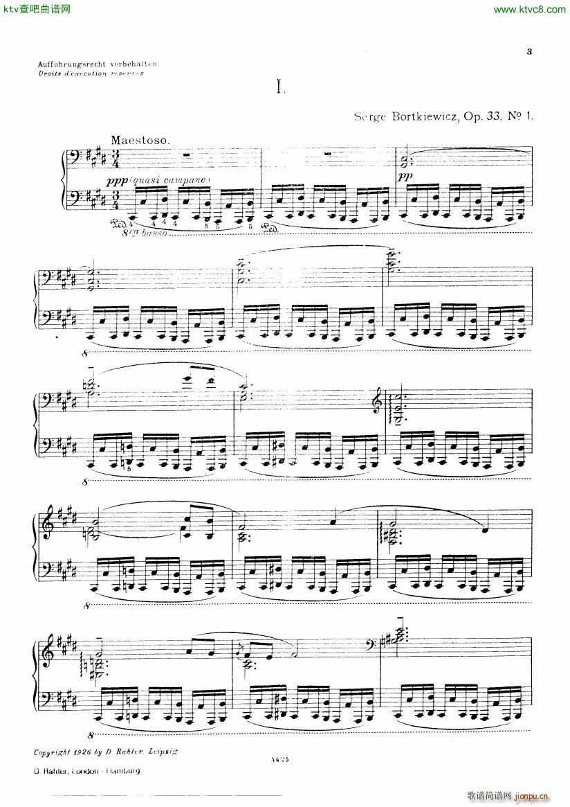 Bortkiewicz 10 Preludes Op 33(V)3