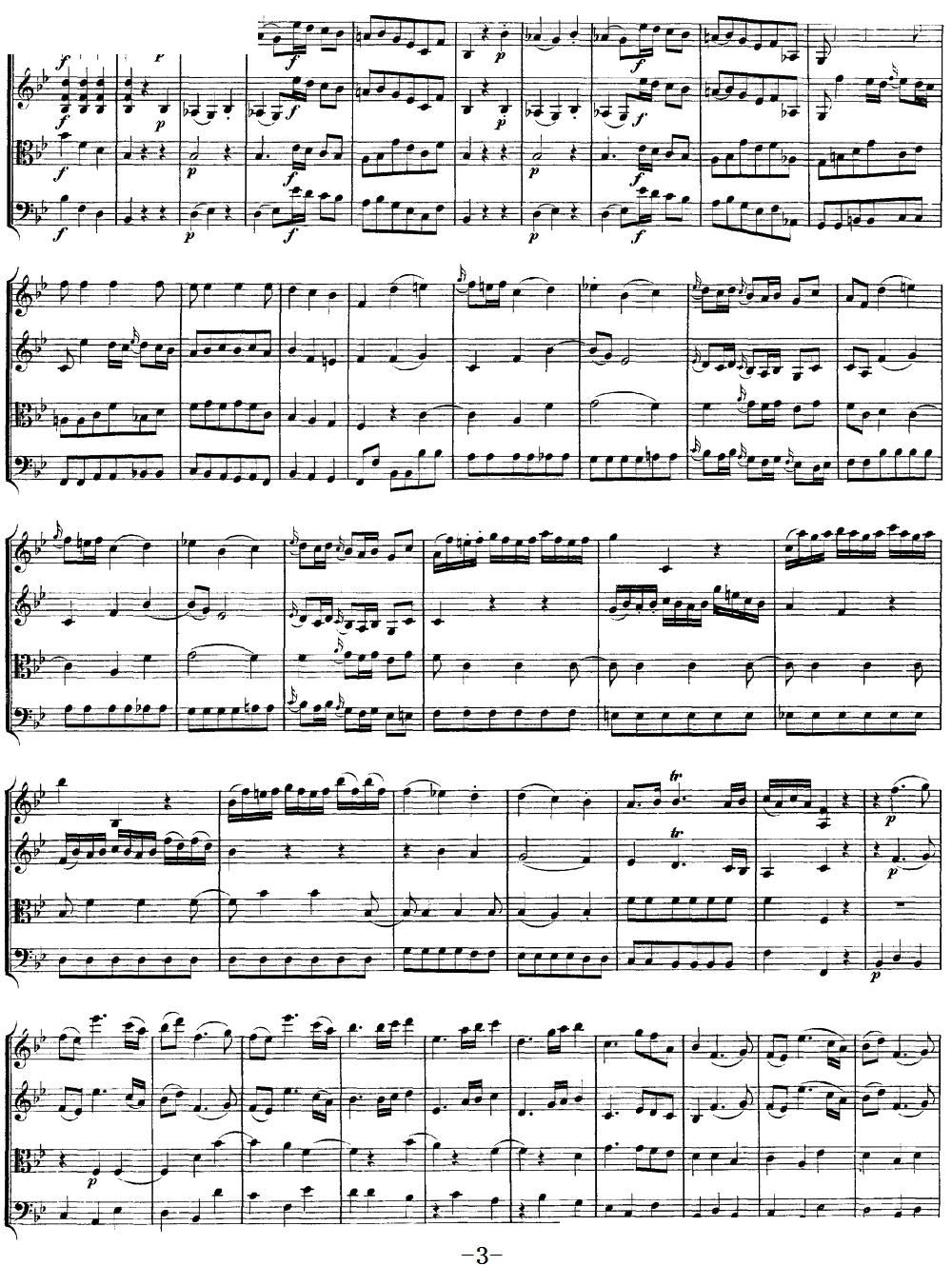 Mozart Quartet No 12 in Bb Major K 172(V)3