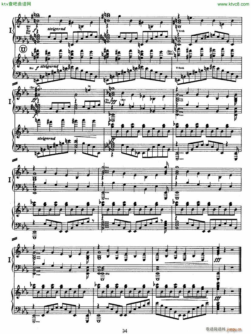 Bruckner Symphony No 4 4 hands arr (V)43