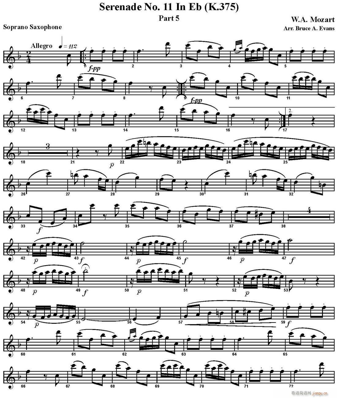SERENADE No 11 in Eb K 375 Part 5  _˹(V)1