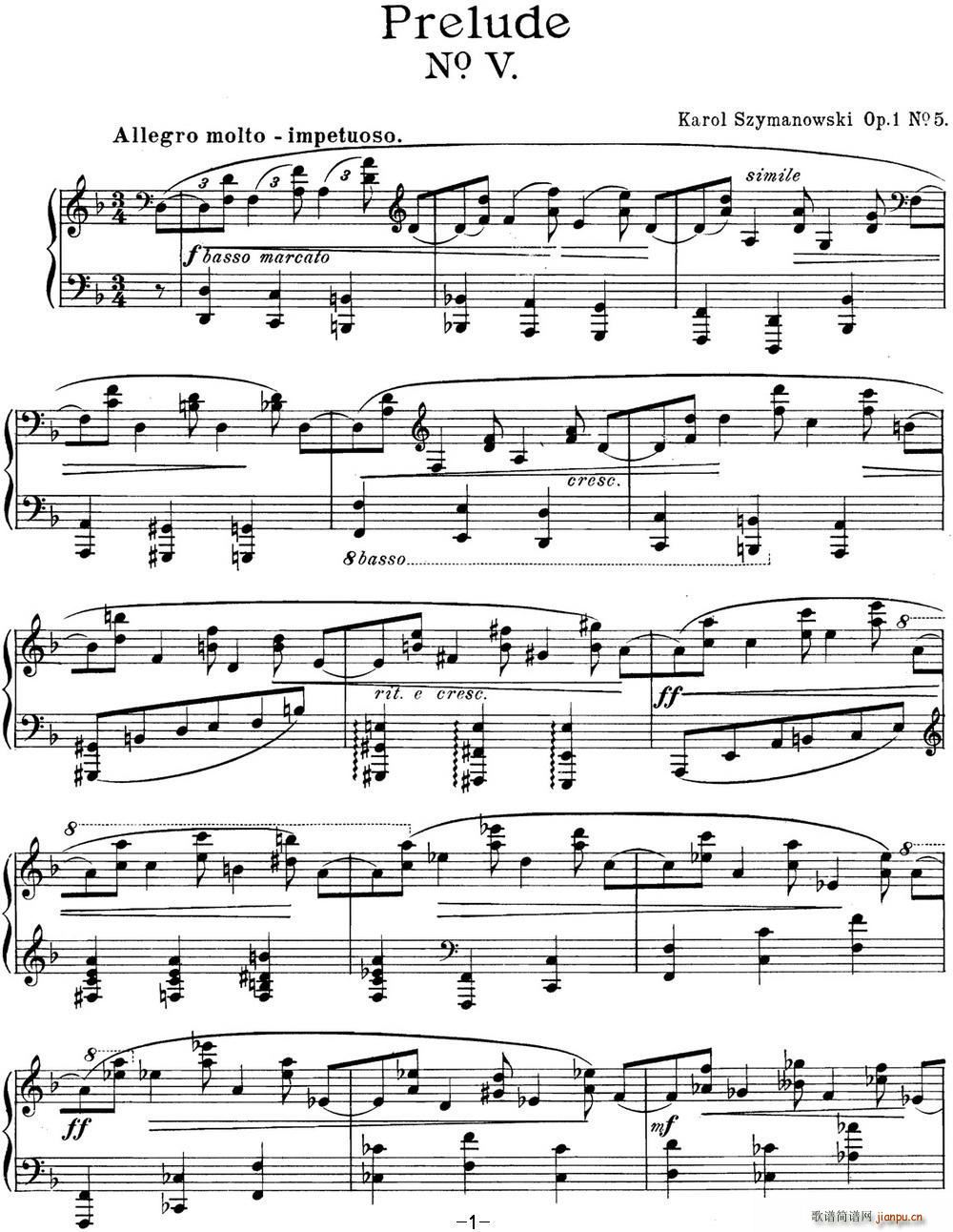ϣZ˹ 9ǰ Op 1 No 5(V)1