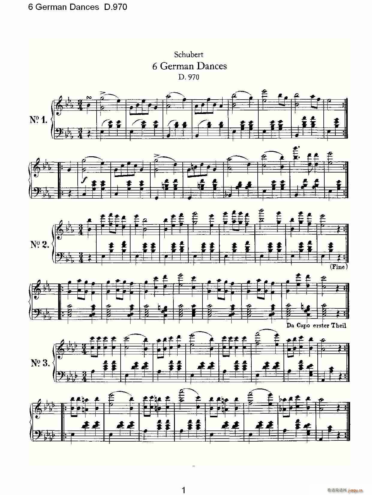 6 German Dances D.970(ʮּ)1
