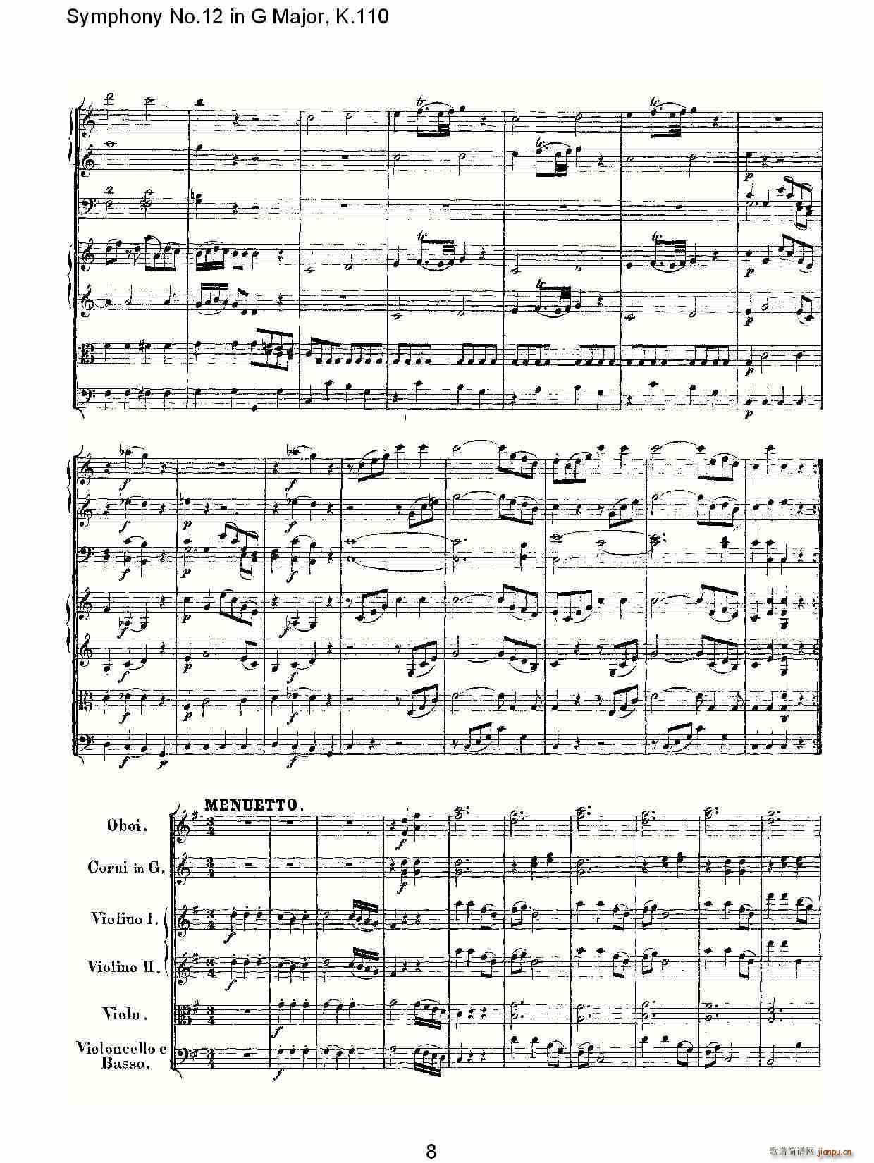 Symphony No.12 in G Major, K.110(ʮּ)8