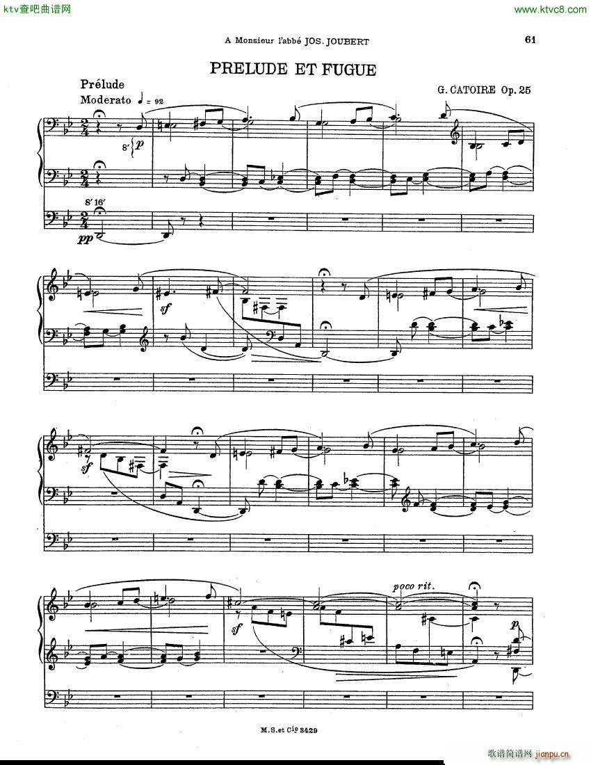 Catoire Prelude et Fugue op 25 organ(V)1