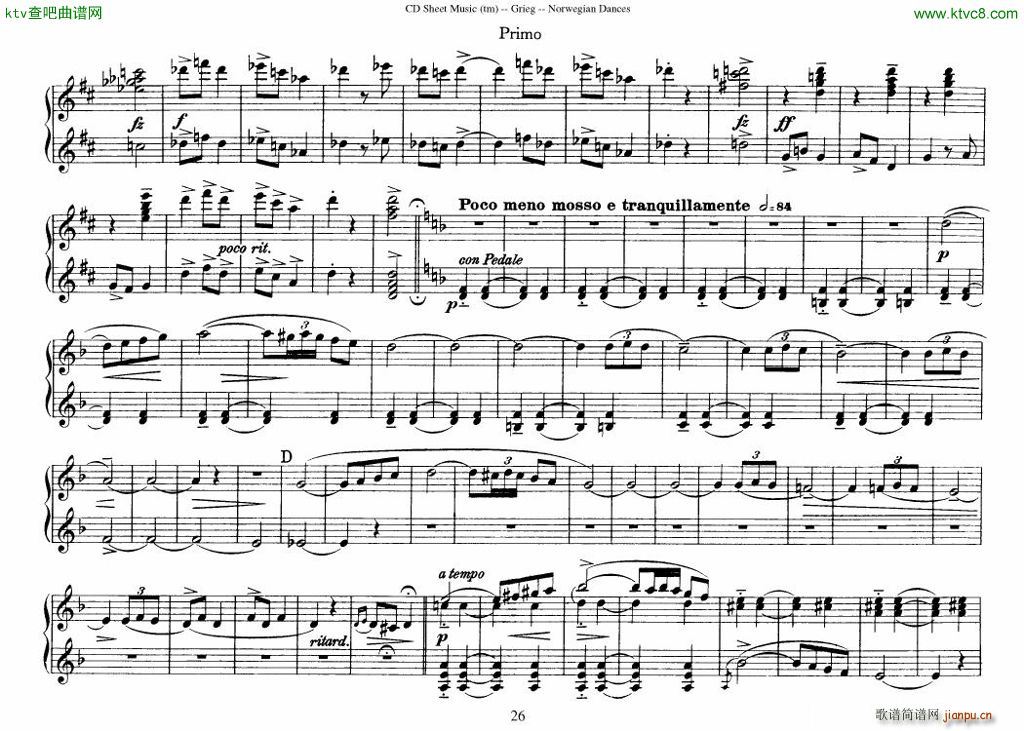 Grieg Norwegian Dance Op 35 1 4 Duet(V)26