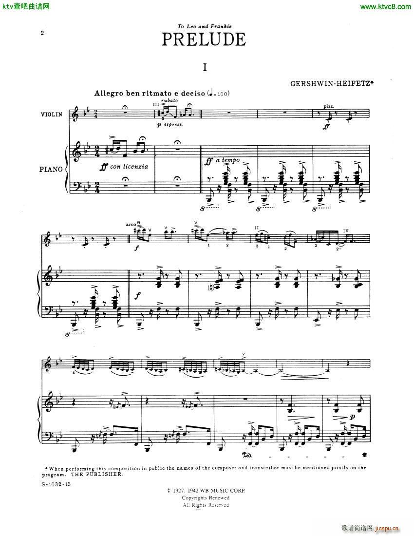 3 Preludes Piano Parts Gershwin(V)1