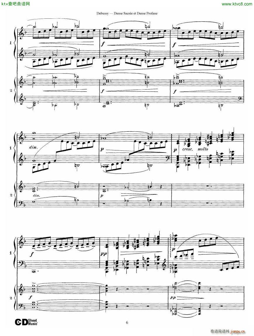 Debussy Danse Sacre et Danse Profane 2 Piano s(V)6