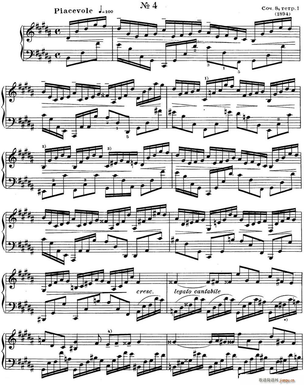 ˹e پ(x) Op 8 No 4 Alexander Scriabin Etudes(V)1