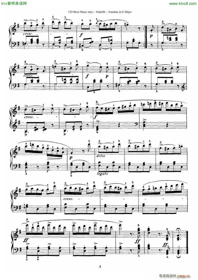 Diabelli Sonatinas Op 168 No 1 7 34P(V)8