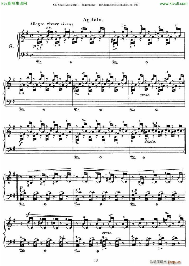 Burgmuller 18 characteristic studies op109(V)13