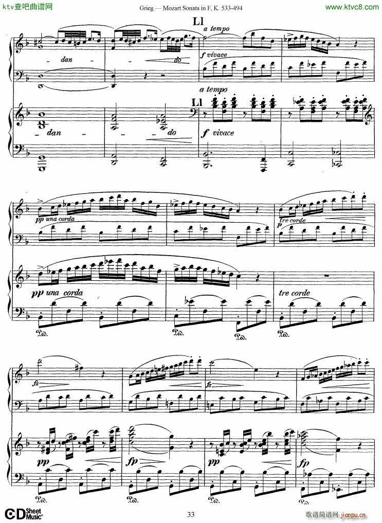 Grieg Sonata K 533 Mozart 2nd Piano Grieg(V)33