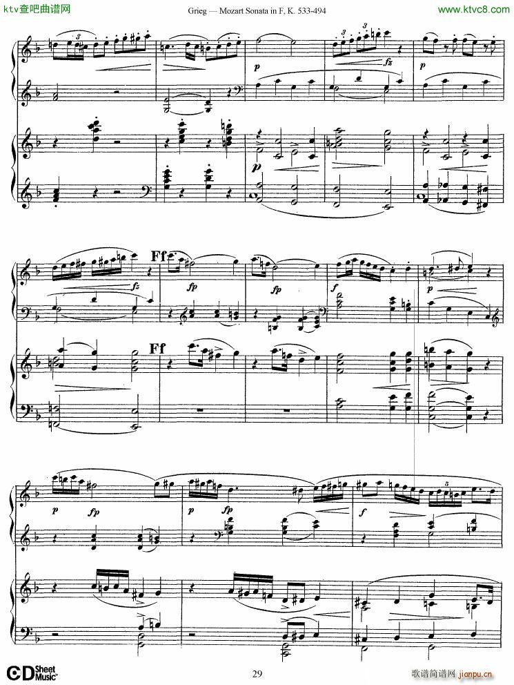 Grieg Sonata K 533 Mozart 2nd Piano Grieg(V)29