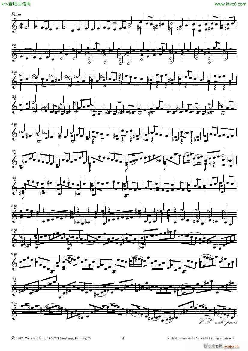 Bach JS BWV 1005 Sonata for Solo Violin in C(V)3