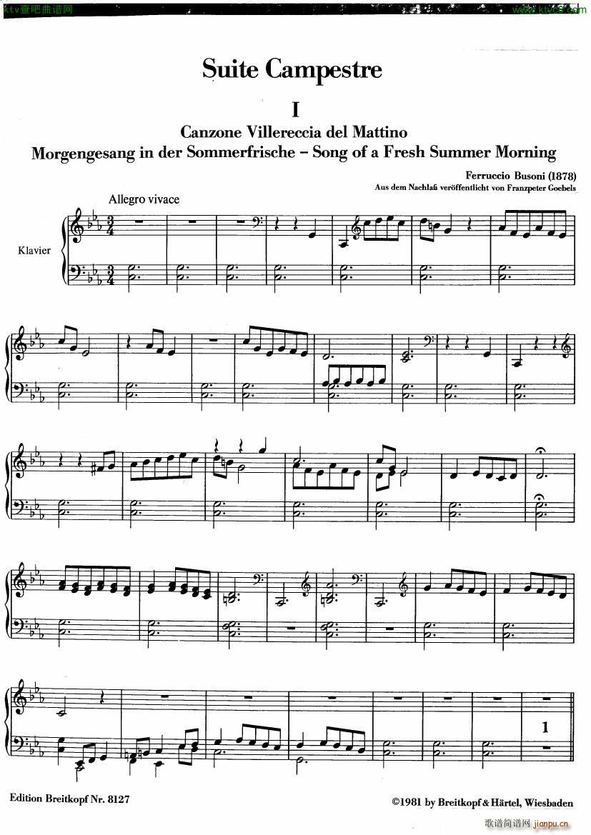 Busoni Suite Campestre for Piano(V)1