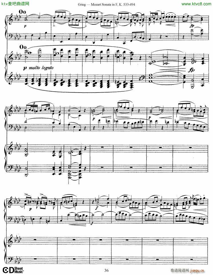 Grieg Sonata K 533 Mozart 2nd Piano Grieg(V)36