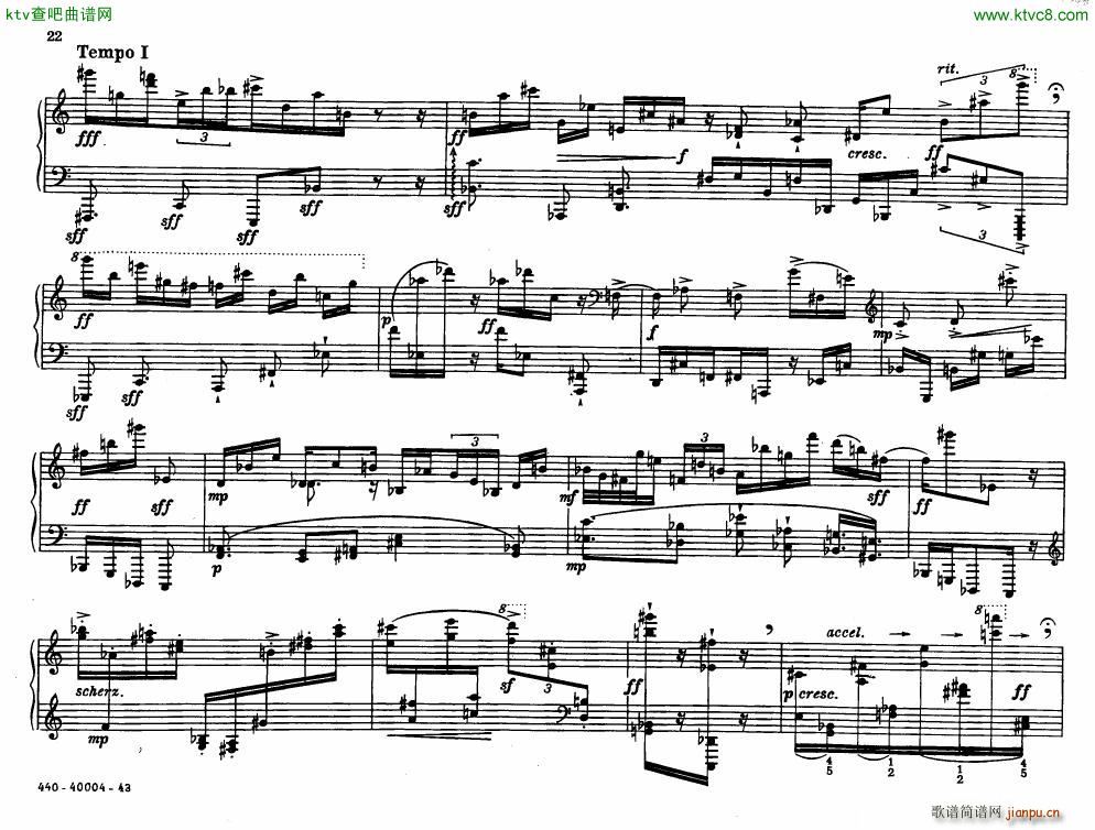 Bolcom 12 etudes for piano(V)22