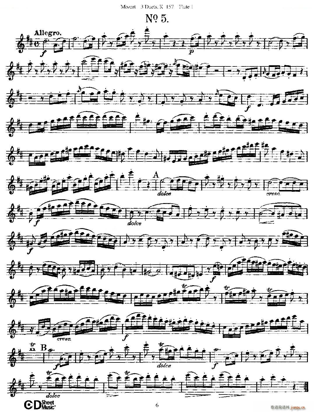 3 Duets K 157 ֮һL  K157̖ ~(ѺV)5