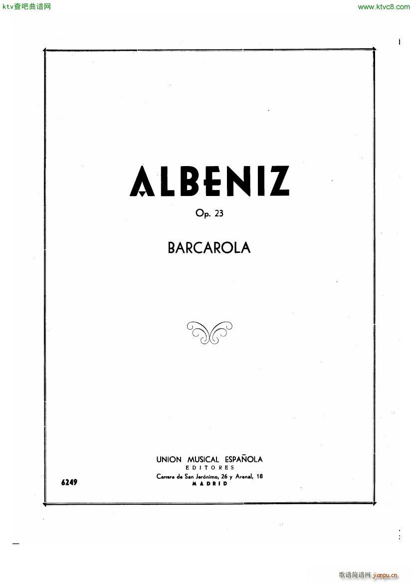 Albeniz op 23 Barcarolle(V)1
