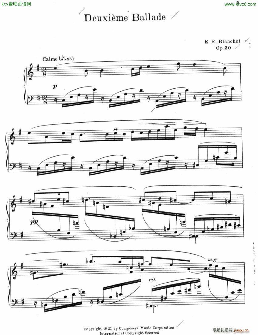 Blanchet Op 30 Deuxieme Ballade(V)1