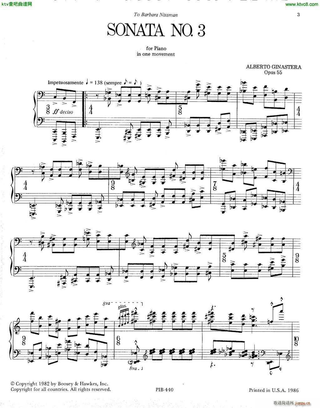 Ginastera Sonata No 3(V)1
