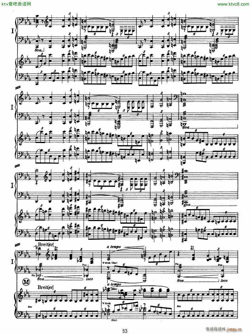 Bruckner Symphony No 4 4 hands arr (V)32