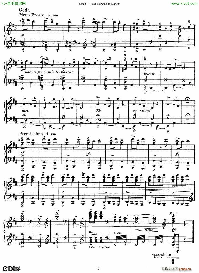Grieg Four Norwegian Dances(V)23
