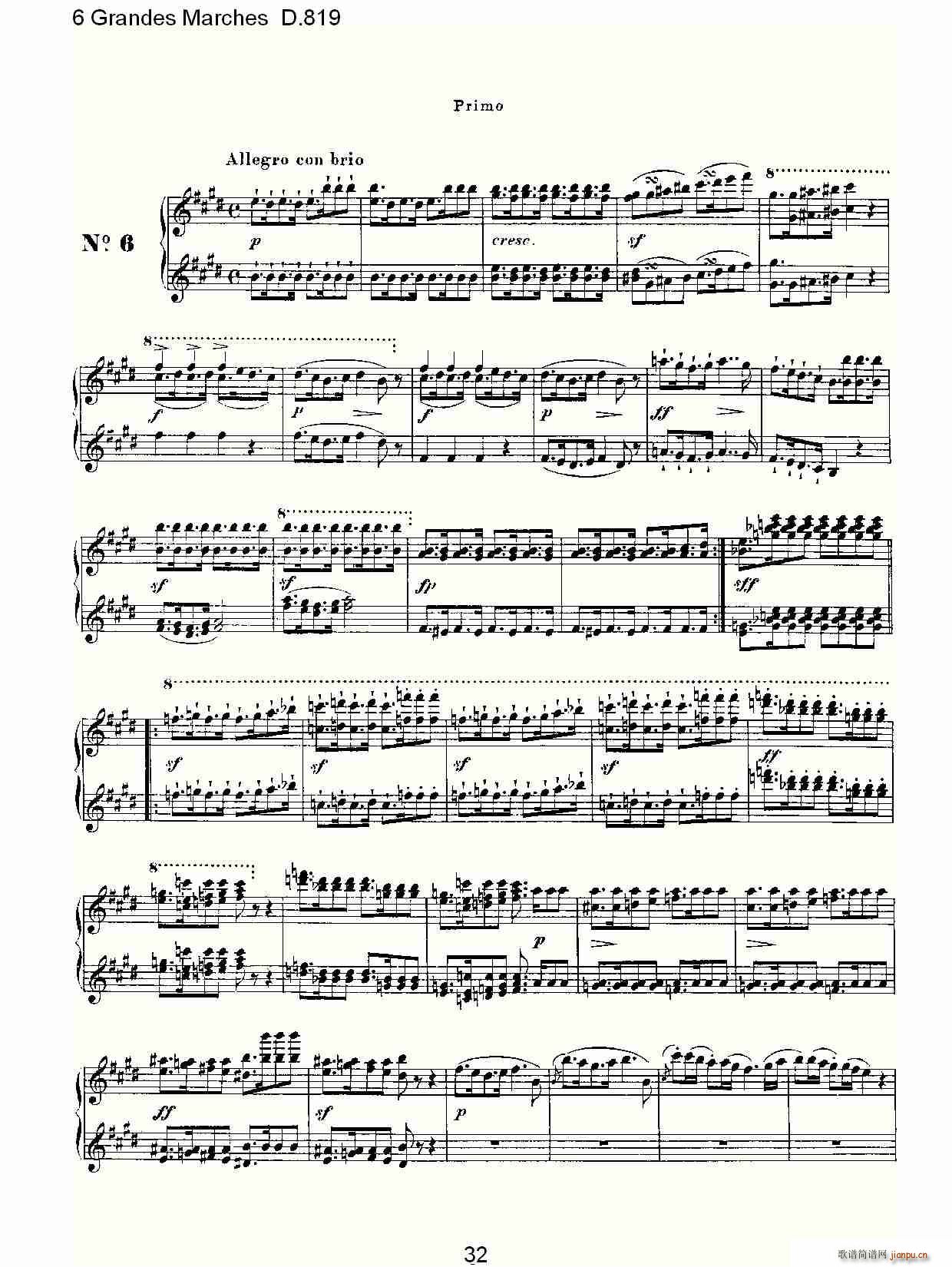 6 Grandes Marches D.819(ʮּ)32