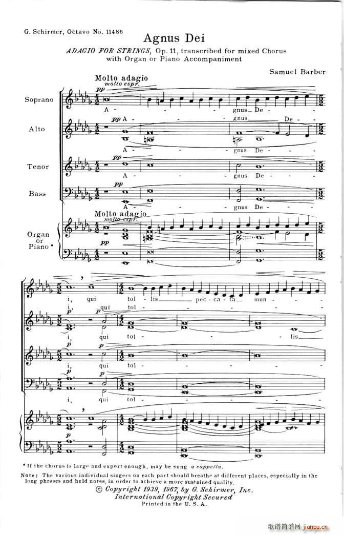 Barber op 11 Agnus Dei(V)1