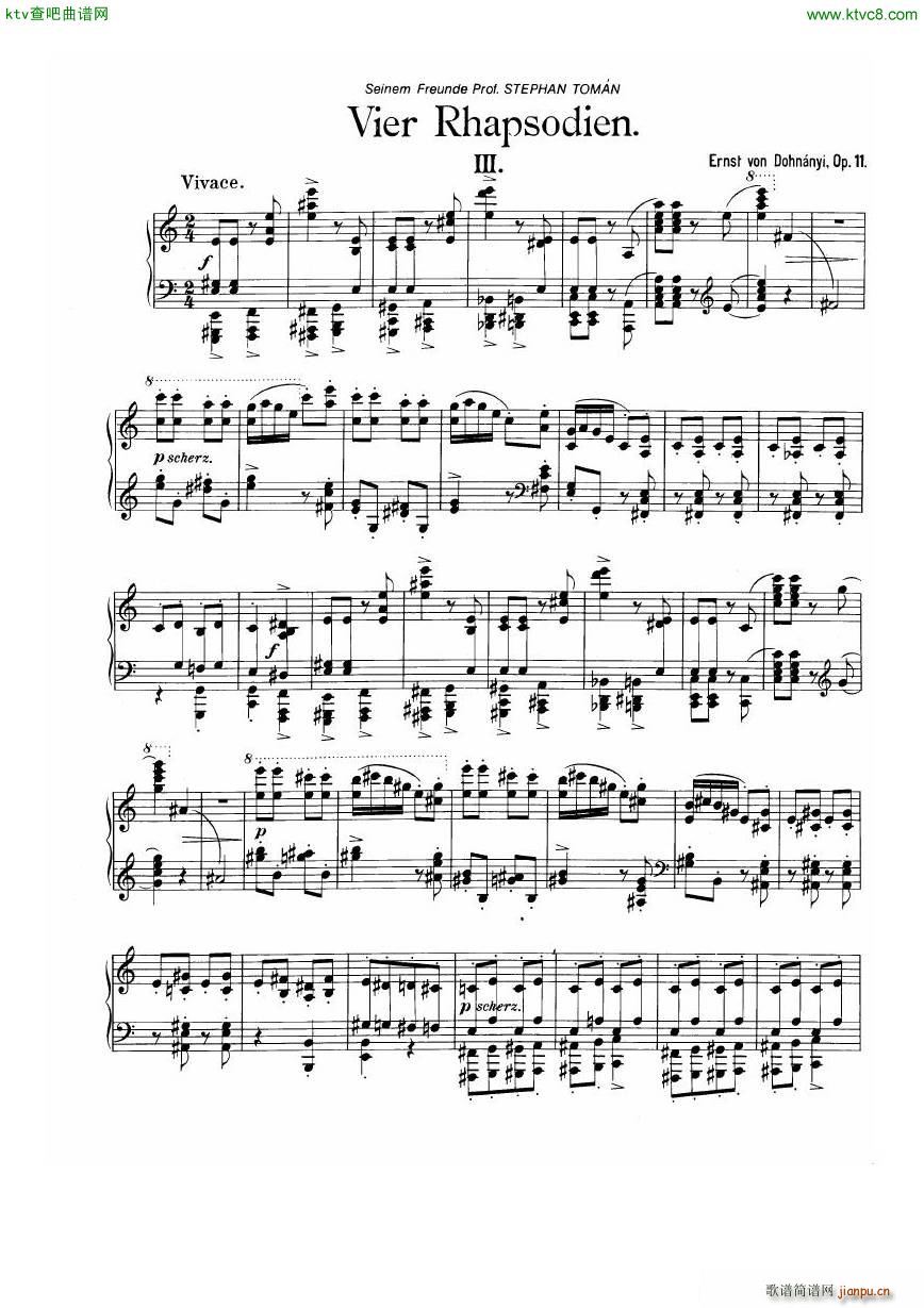 Dohnnyi op 11 Four Rhapsodies(V)29