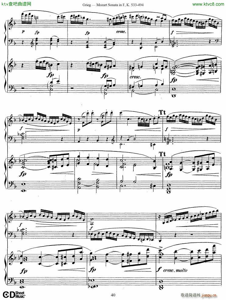 Grieg Sonata K 533 Mozart 2nd Piano Grieg(V)40