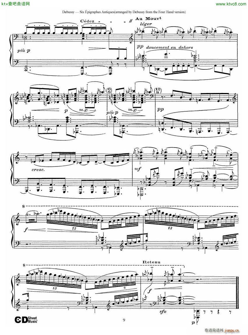 Debussy Sex pigraphes Antique 1 Piano(V)9