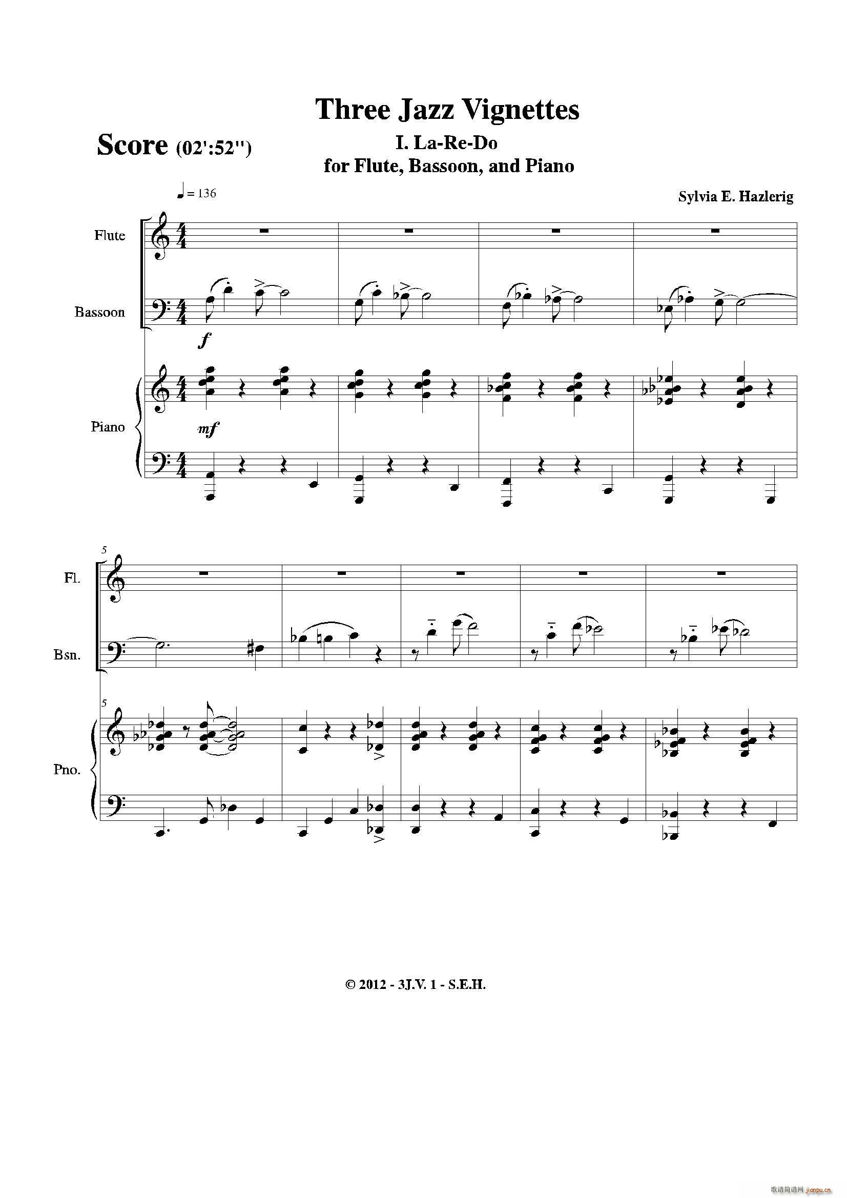 Three jazz vignettes LѰ(V)1