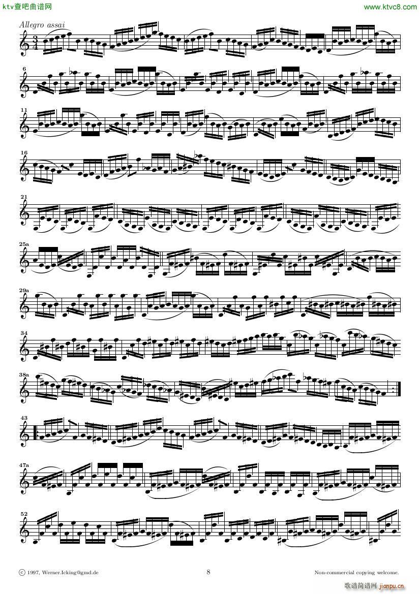 Bach JS BWV 1005 Sonata for Solo Violin in C(V)8