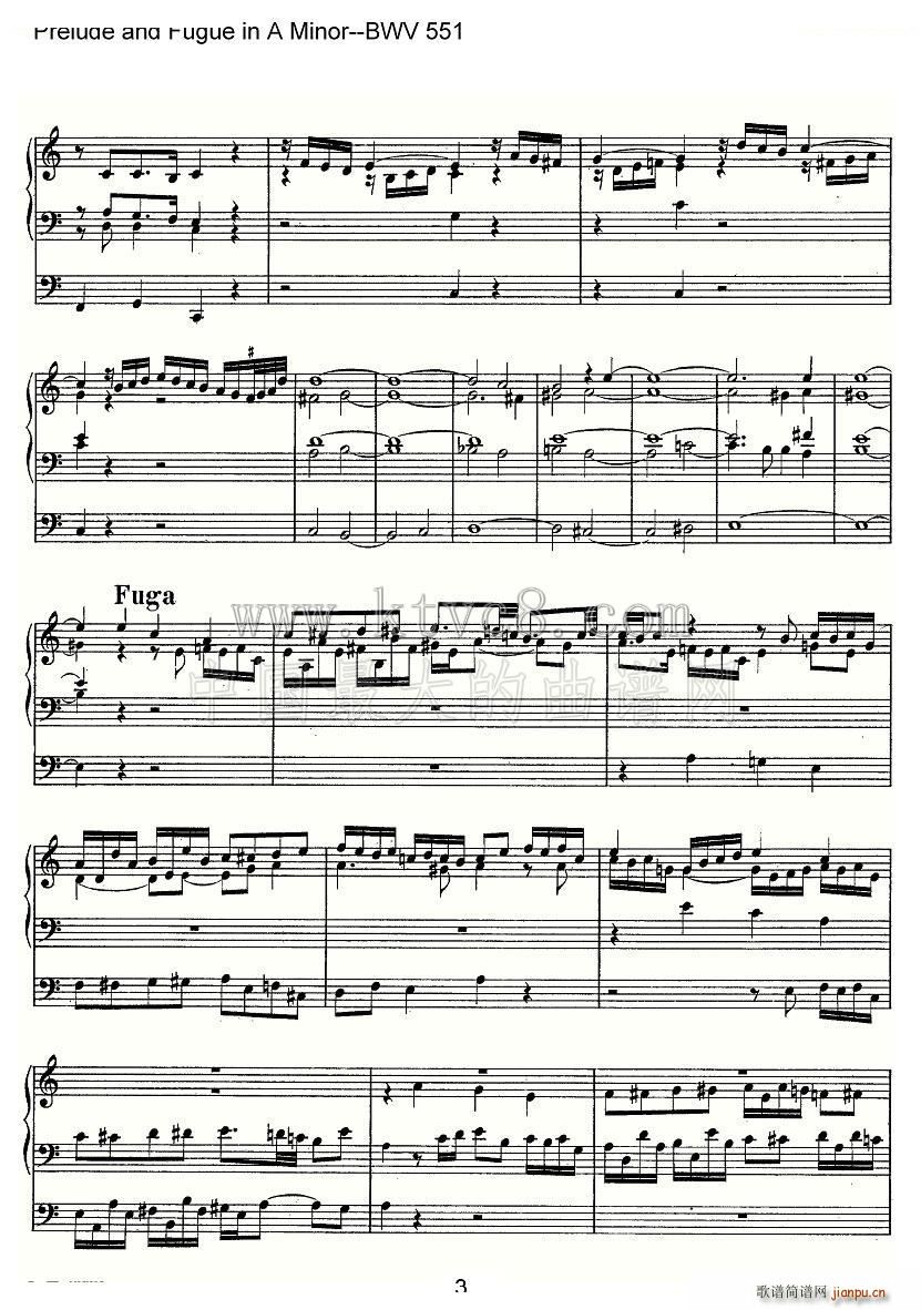 Prelude and Fugue in A Minor BWV 551 L(fng)V(ʮּ)3