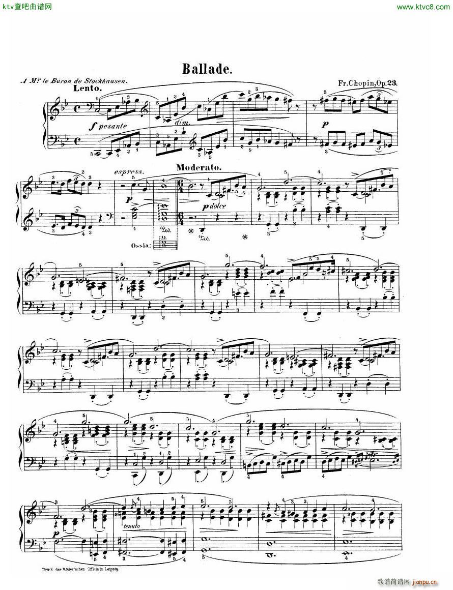 Chopin Ballade no 1 in G minor op 23(V)1