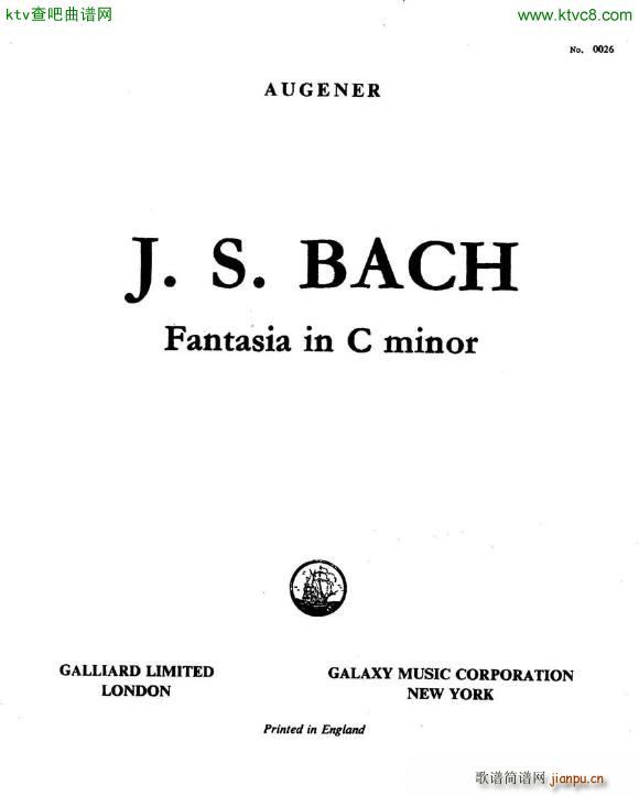 Bach JS BWV 906 Fantasia in C minor pf(V)1